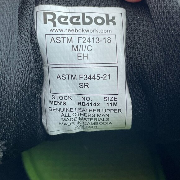 Reebok Work Sublite Cushion Work Mid EH Black 11 (M) S210 - Picture 7 of 8